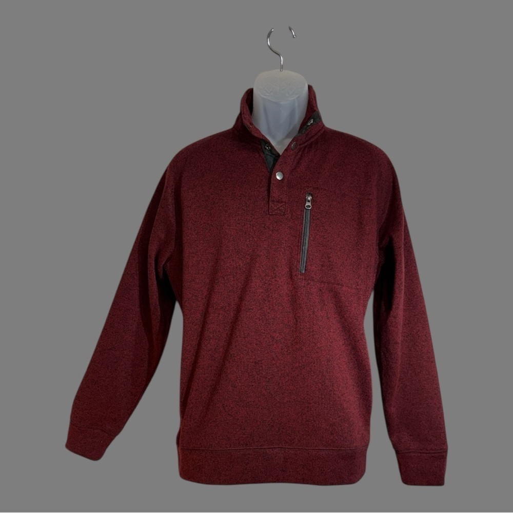 Sonoma Good For Life Snap Collar Long Sleeve Pullover Fleece-Like Size Medium